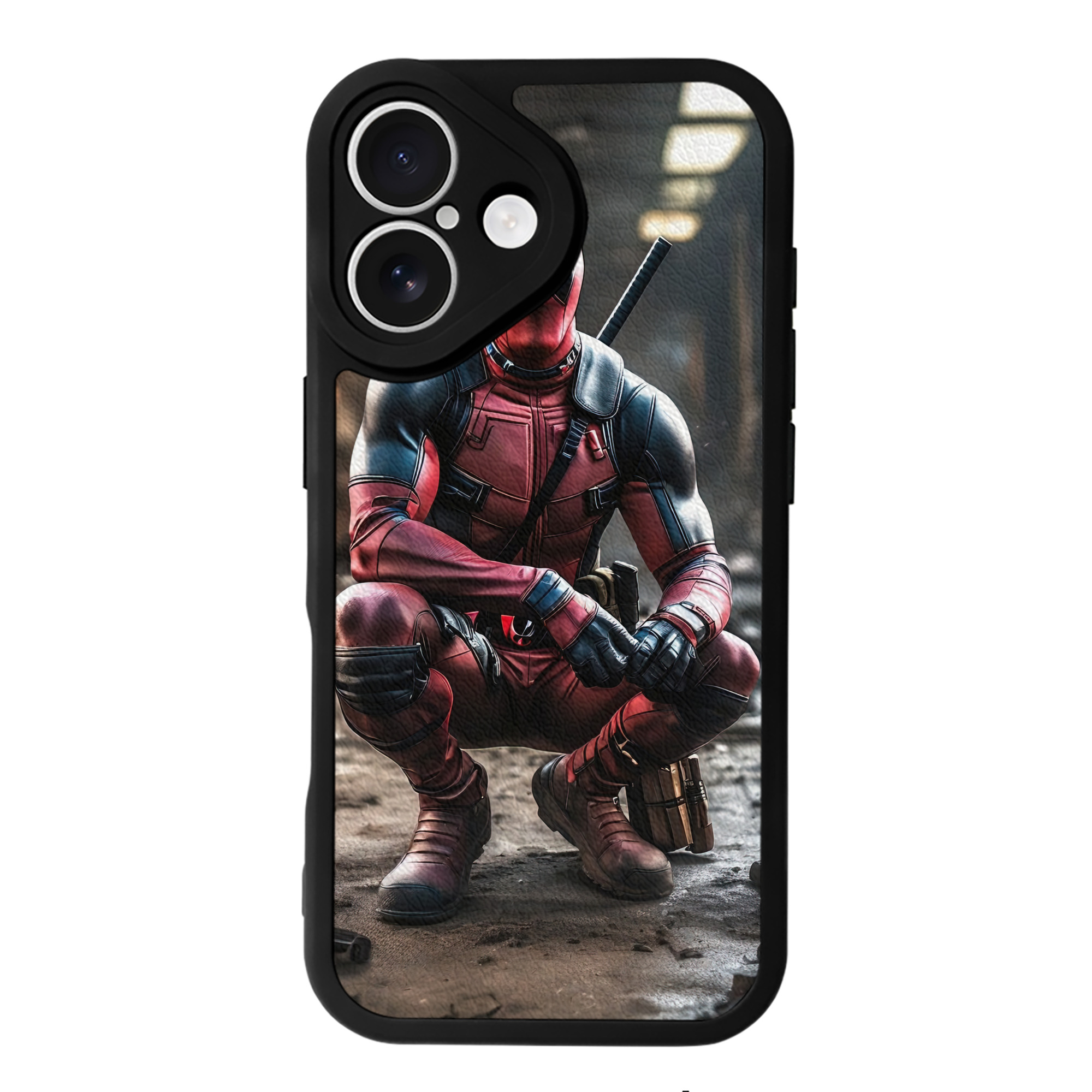 （画像用） Deadpool デッドプール 【iPhone 16シリーズ対応】シリコンスマホケース（レザー調） 材質：シリコン